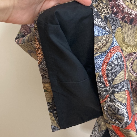 Fashion Crimes Dress Womens Large Snake Print Sheath Y2K Gold Satin Pam Chorley - Picture 7 of 15